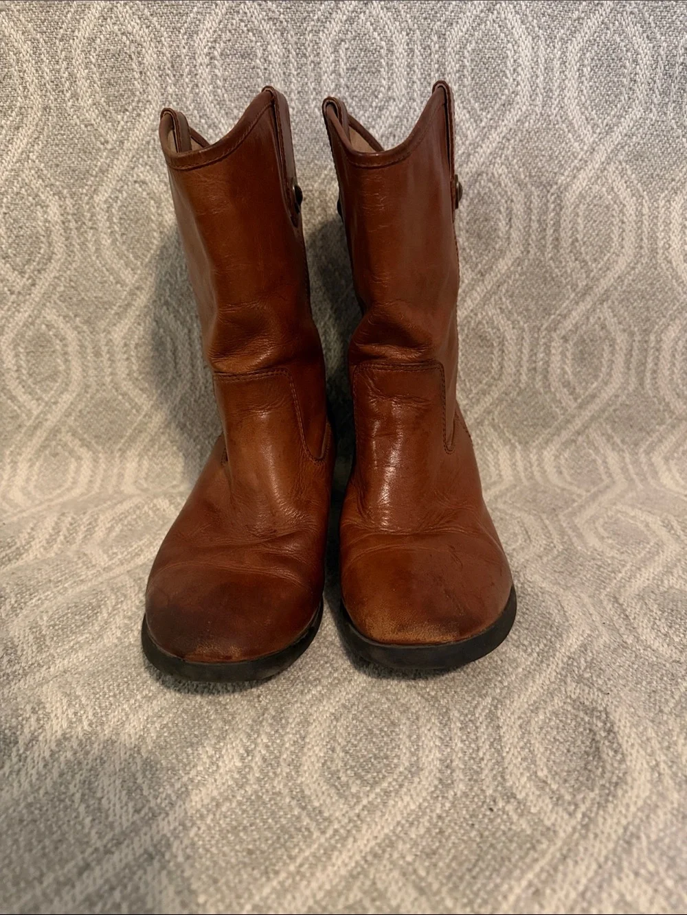 Frye Rust Brown Leather pull on boots